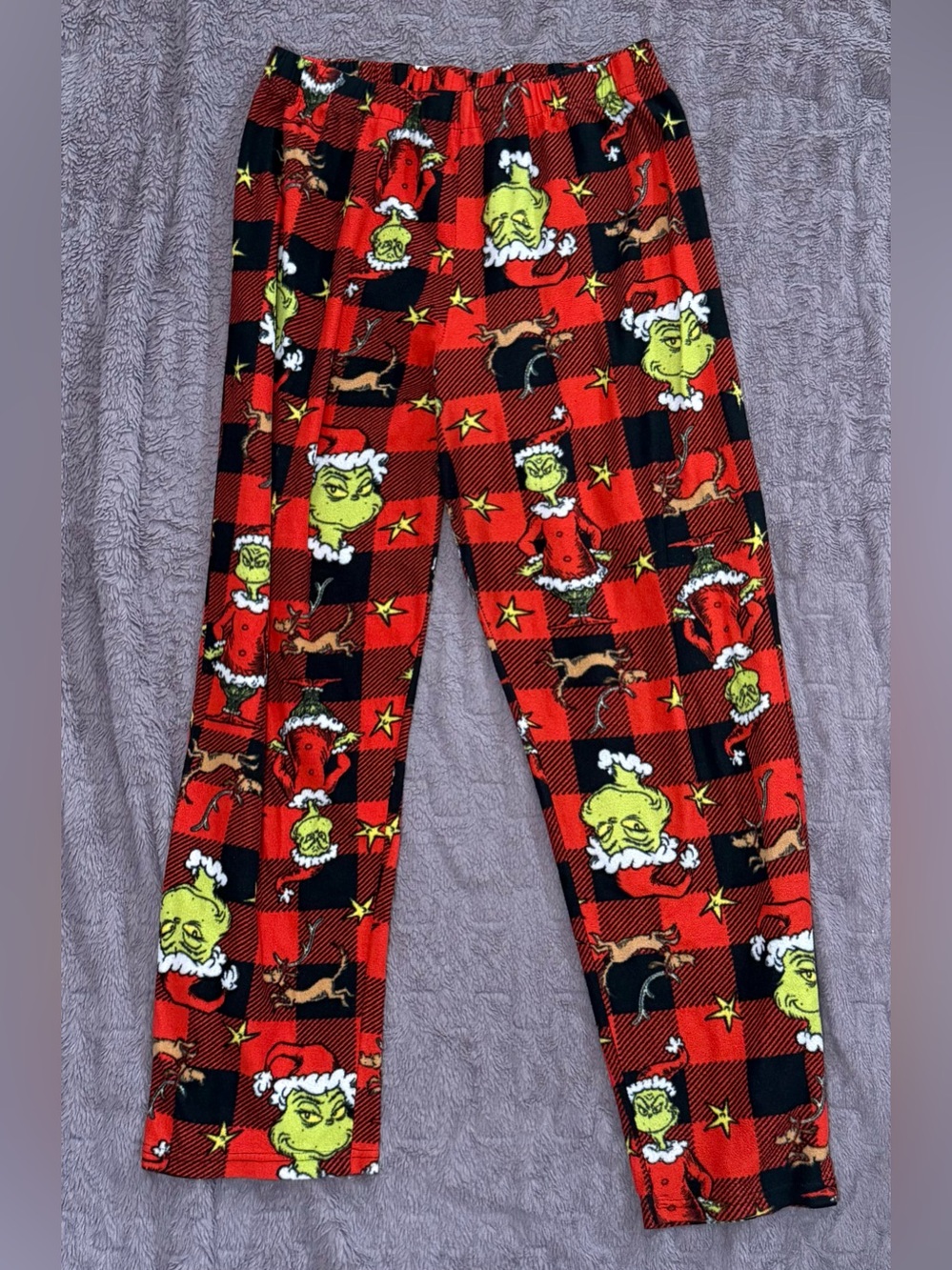 Red Plaid Grinch Holiday Pajama Pants